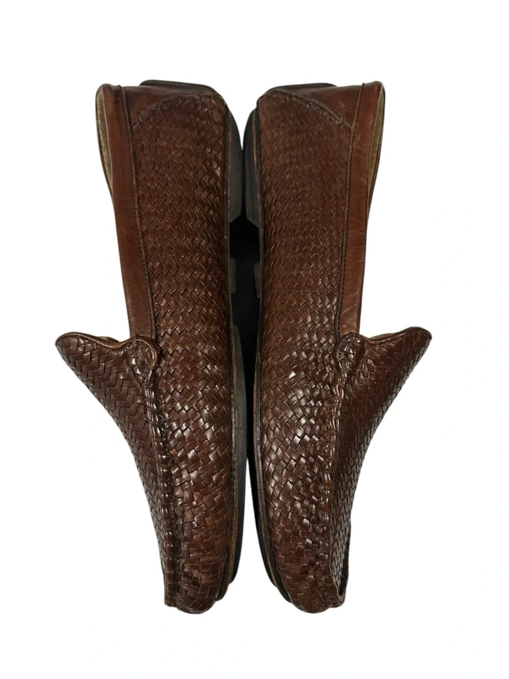 Martin Dingman Men's Brown Woven Leather Loafers Made in Italy size 10.5